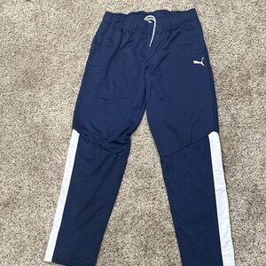 Puma Navy Track Pants with White Accents